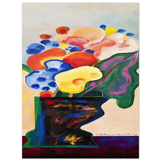 Aldemir Martins - Vase With Flowers - 1990  75x100 cm / 30x40inches Fine Art Poster