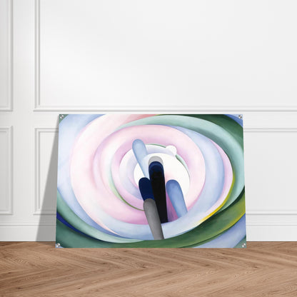 Grey Blue and Black, Pink Circle - Georgia O'Keeffe Acrylic Print - 70x100 cm / 28x40″ inches