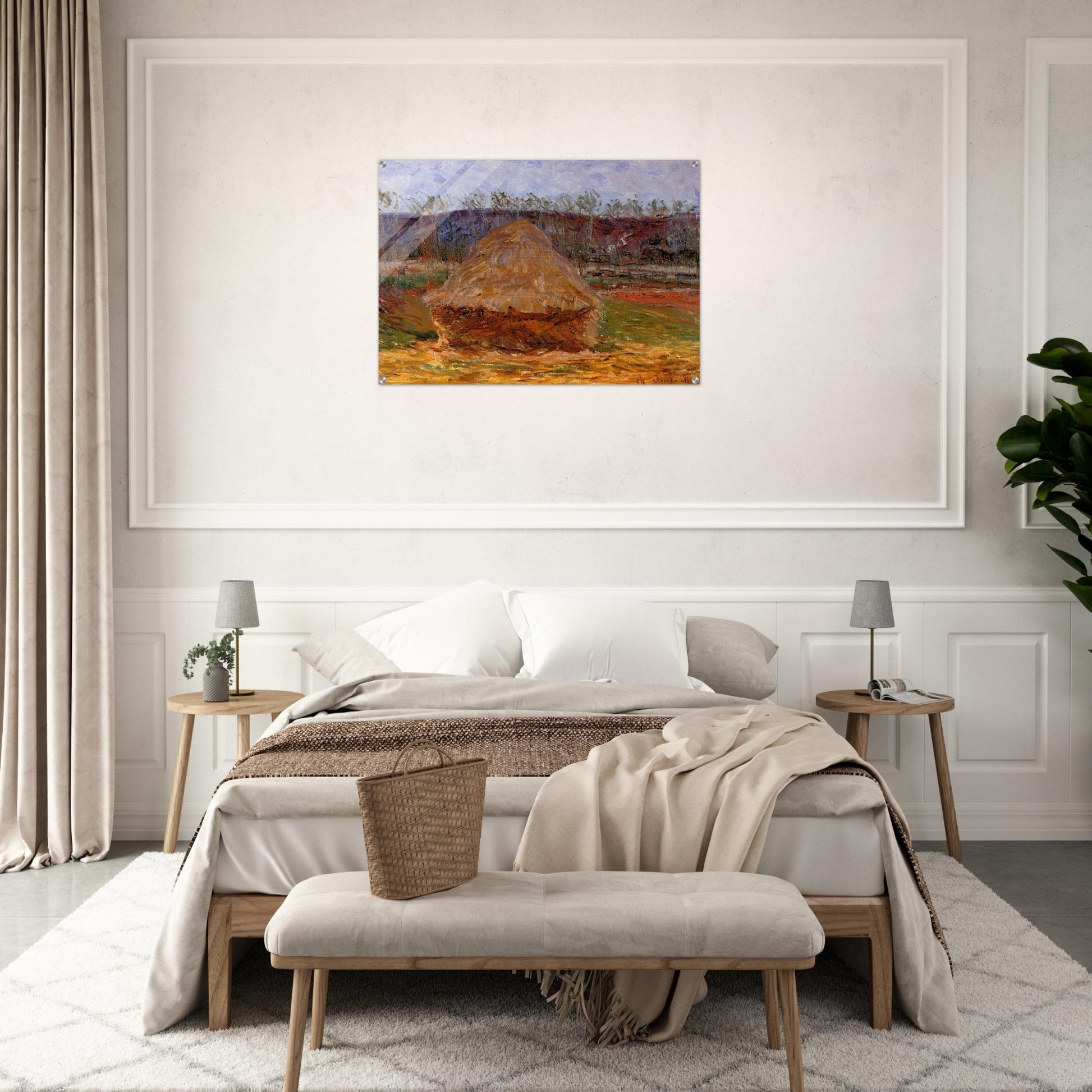 Grainstack at Giverny - claude monet Acrylic Print - 70x100 cm / 28x40″ inches