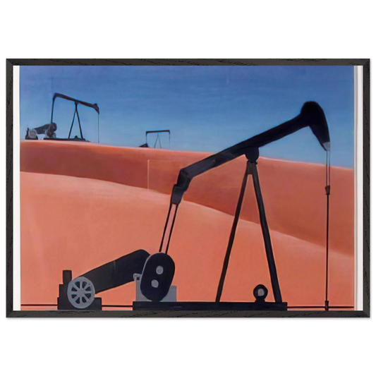 Oil Well - 1979 - Clarence Holbrook Carter 70x100 cm / 28x40 inches Framed Art Print – Black Wooden Frame