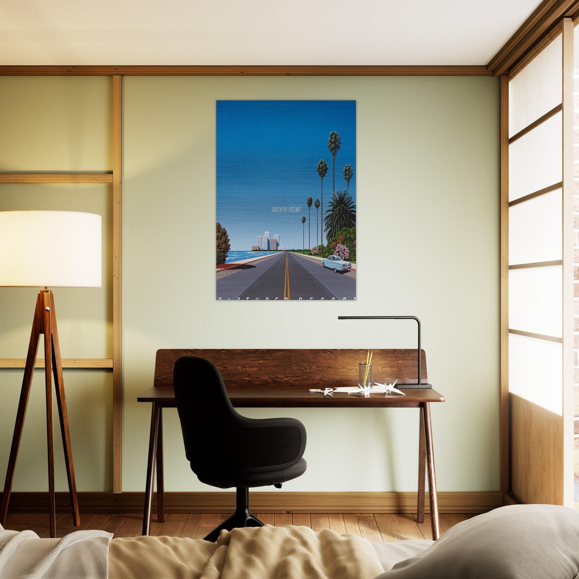 Southern Freeway Pictured Resort - Hiroshi Nagai Brushed Aluminum Print - 70x100 cm / 28x40 inches | Hiroshi Nagai Aluminum Print | Hiroshi Nagai Prints