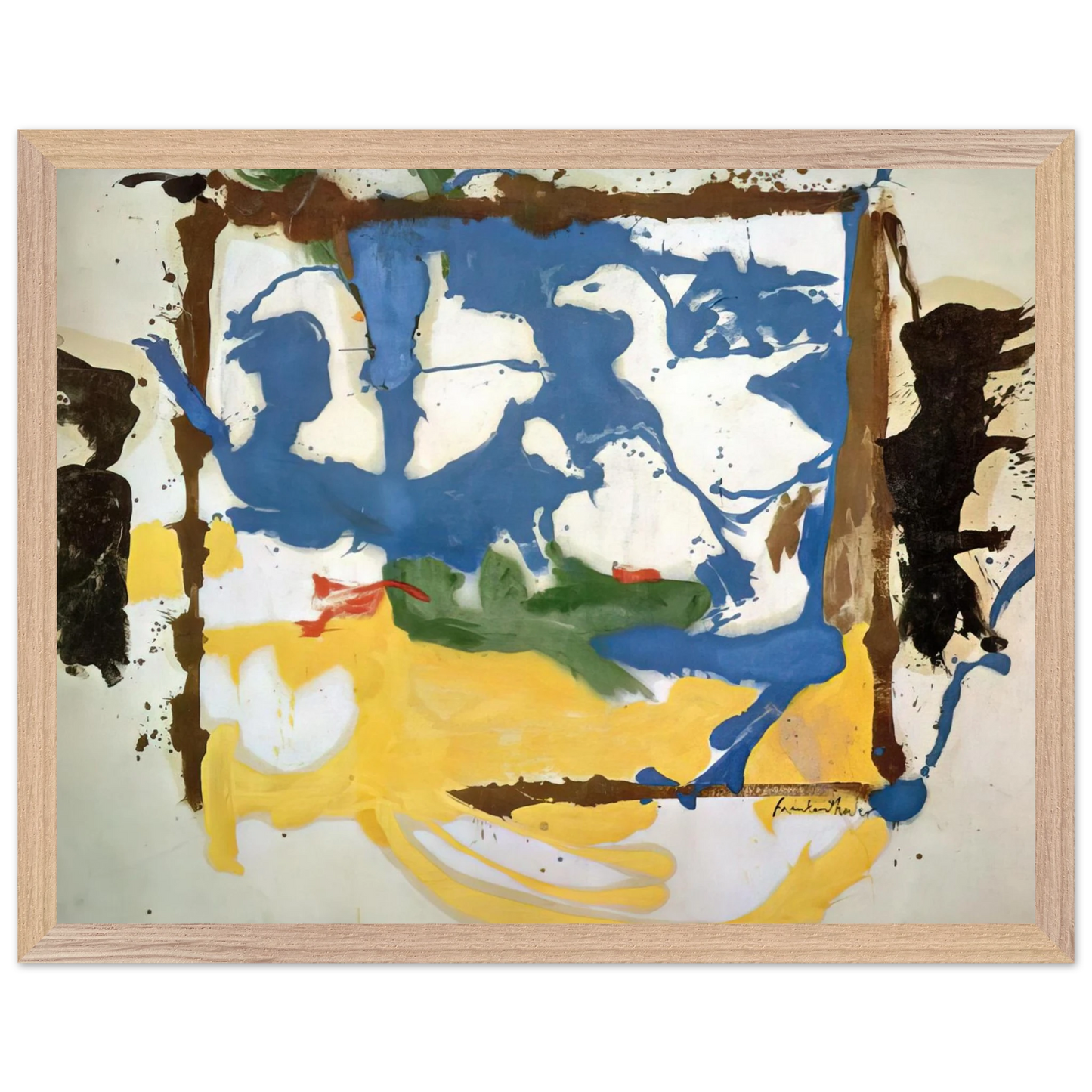 Helen Frankenthaler - Swan Lake #2 - 1961 Wall art - 30x45 cm / 12x18 inches - Premium Wooden Framed Poster With Fine Art Paper-canvas - White frame