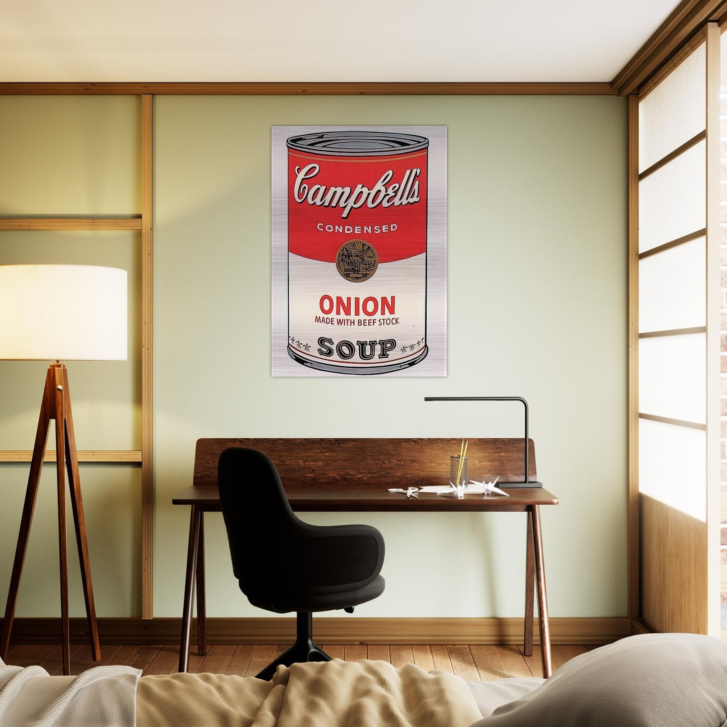Campbell's Soup Can  onion  - Andy Warhol Brushed Aluminum Print - 70x100 cm / 28x40 inches | Andy Warhol Aluminum Print | Andy Warhol Prints