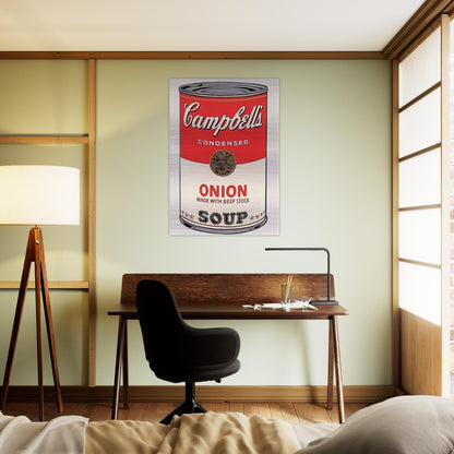 Campbell's Soup Can  onion  - Andy Warhol Brushed Aluminum Print - 70x100 cm / 28x40 inches | Andy Warhol Aluminum Print | Andy Warhol Prints