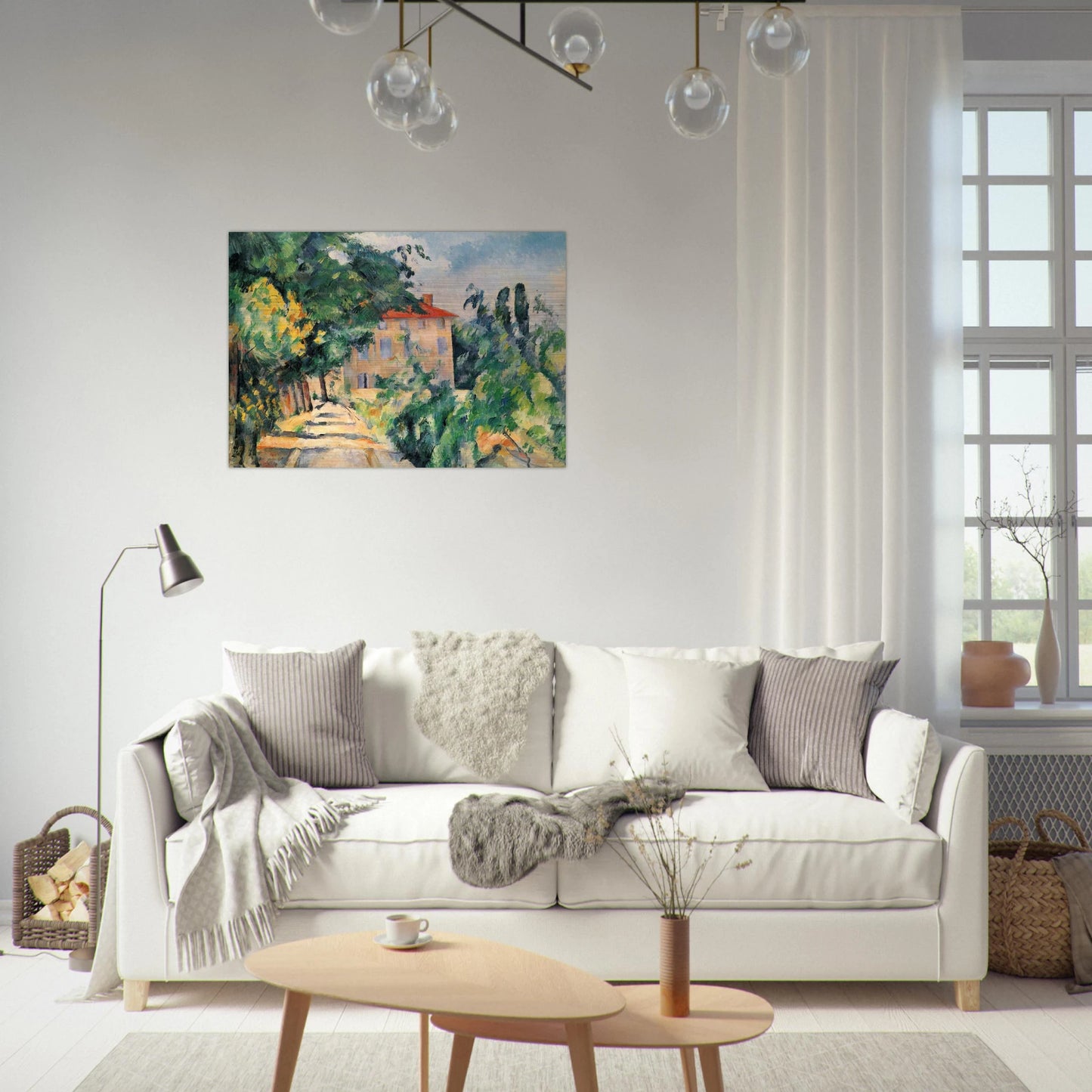 House with Red Roof - Paul Cézanne Brushed Aluminum Print - 70x100 cm / 28x40 inches | Paul Cézanne Aluminum Print | Paul Cézanne Prints