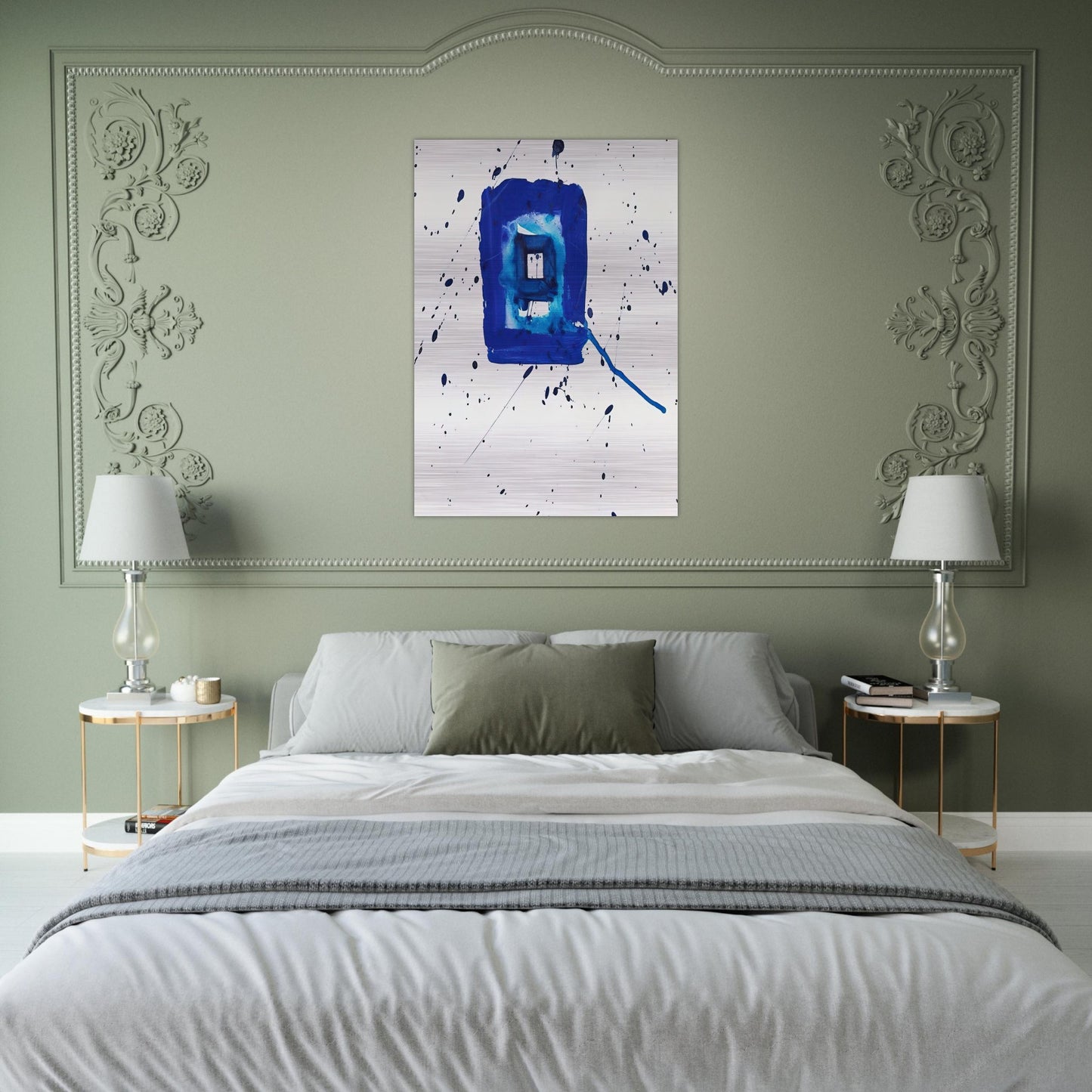 Blue Frame - Sam Francis Brushed Aluminum Print - 70x100 cm / 28x40 inches | Sam Francis Aluminum Print | Sam Francis Prints