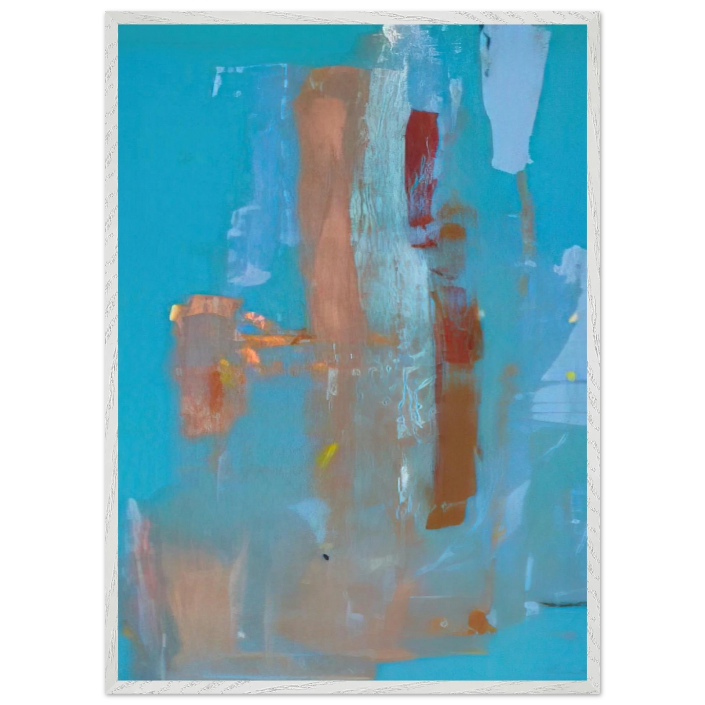 Helen Frankenthaler - In on Blue - 1976 Wall art - 30x40 cm / 12x16 inches - Premium Wooden Framed Poster With Fine Art Paper-canvas - Black frame