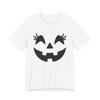 Jack-o'-lantern Gezicht Pompoen Wimpers Halloween Vrouwen Meisjes T-Shirt