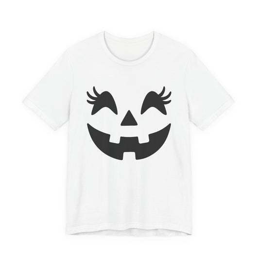 Jack-o'-lantern Gezicht Pompoen Wimpers Halloween Vrouwen Meisjes T-Shirt