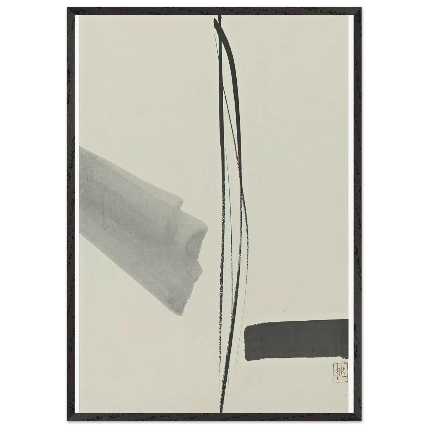 Untitled - Abstract Expressionism N7 - Toko Shinoda 70x100 cm / 28x40 inches Framed Art Print – Black Wooden Frame