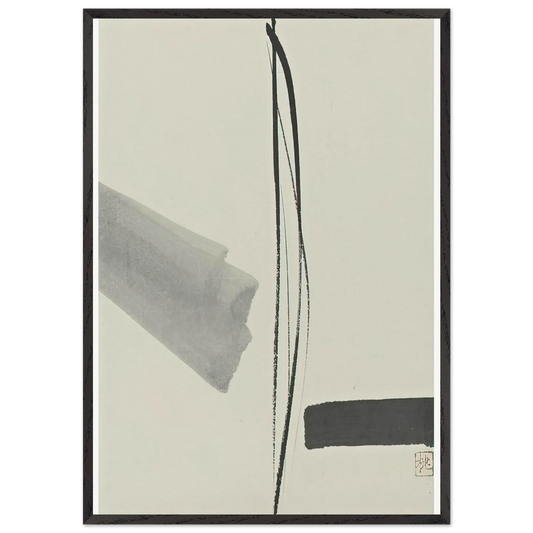 Untitled - Abstract Expressionism N7 - Toko Shinoda 70x100 cm / 28x40 inches Framed Art Print – Black Wooden Frame
