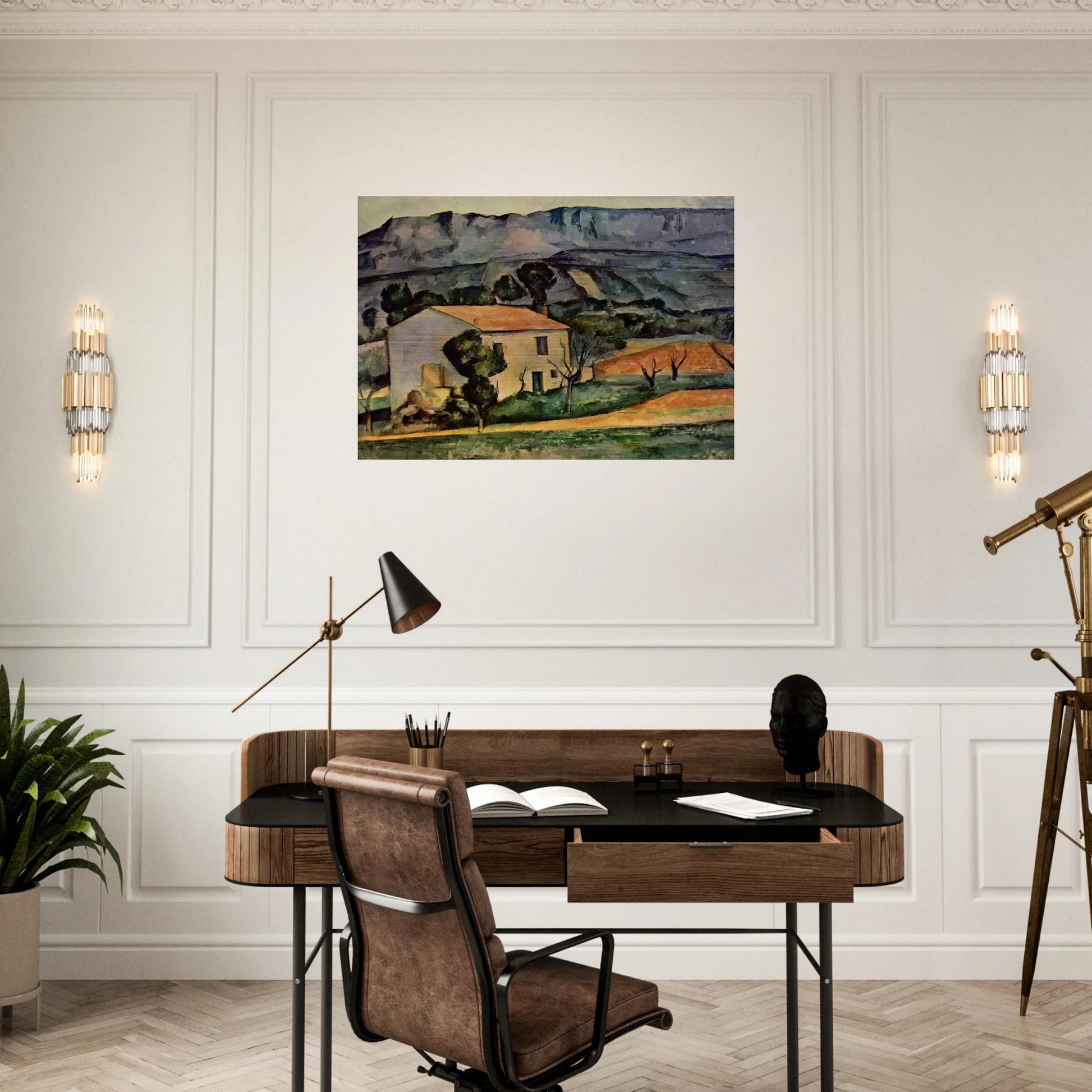 Houses in Provence, near Gardanne - Paul Cézanne Brushed Aluminum Print - 70x100 cm / 28x40 inches | Paul Cézanne Aluminum Print | Paul Cézanne Prints