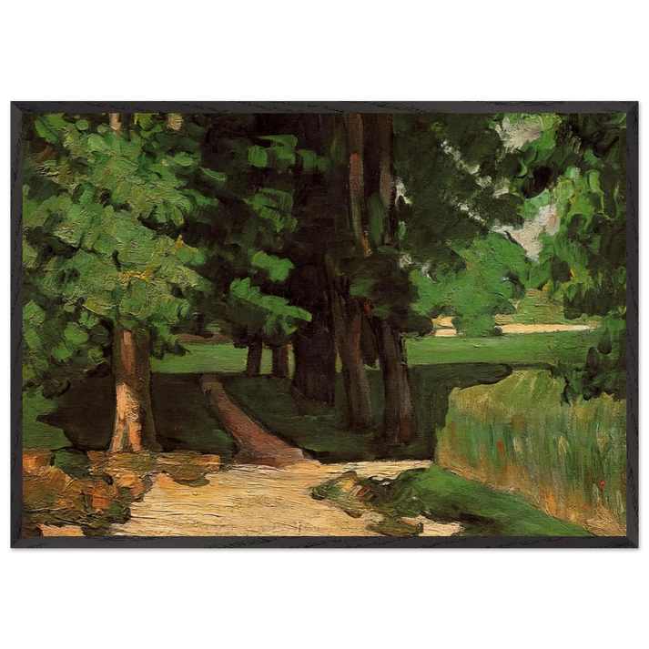 Lane of Chestnut Trees at the Jas de Bouffan - Paul Cezanne 70x100 cm / 28x40 inches Framed Art Print – Black Wooden Frame