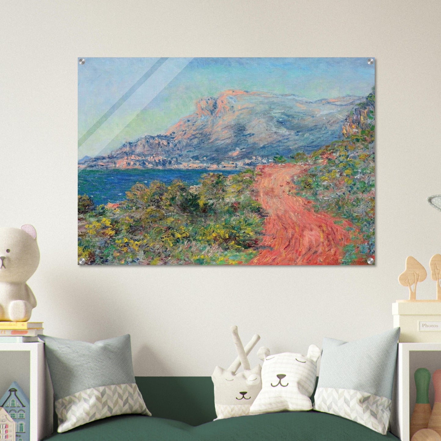 The Red Road near Menton - claude monet Acrylic Print - 70x100 cm / 28x40″ inches