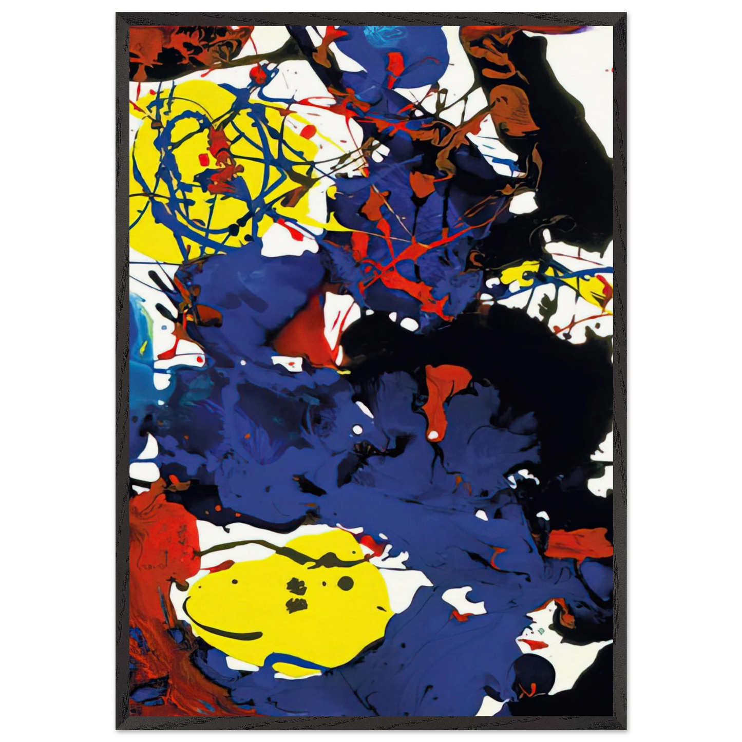 Untitled  SFP94-131  SFF 1801  - Sam Francis 70x100 cm / 28x40 inches Framed Art Print – Black Wooden Frame