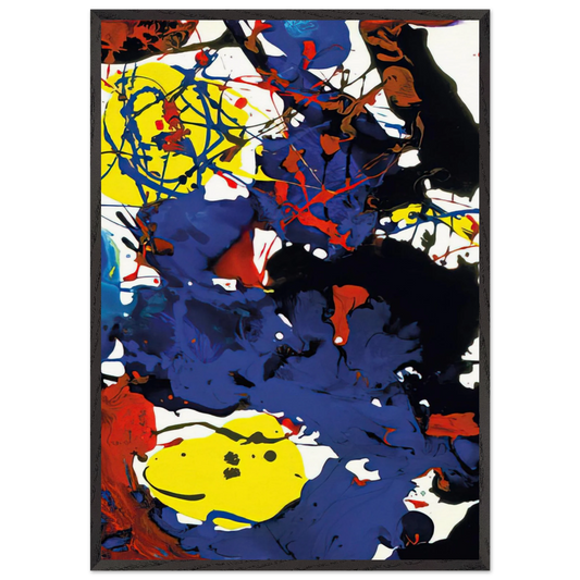 Untitled  SFP94-131  SFF 1801  - Sam Francis 70x100 cm / 28x40 inches Framed Art Print – Black Wooden Frame