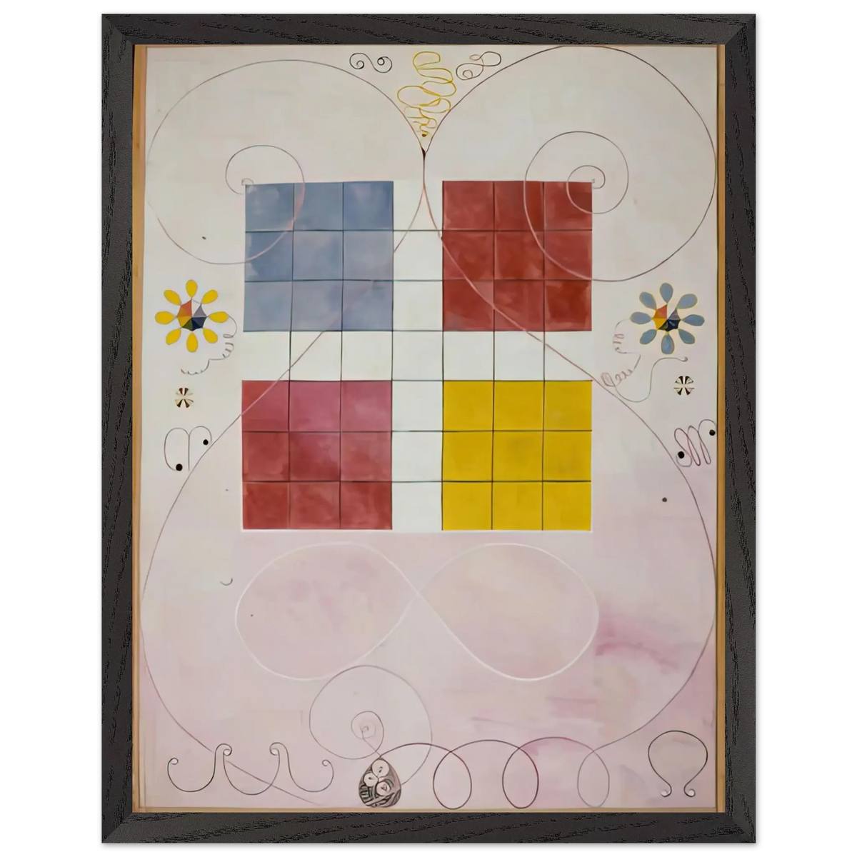 Hilma af Klint - DE TIO ST RSTA N 10 ALDERDOMEN 1907 Wall art - 13x18 cm / 5x7 Inches - Premium Wooden Framed Poster With Fine Art Paper - Wood frame