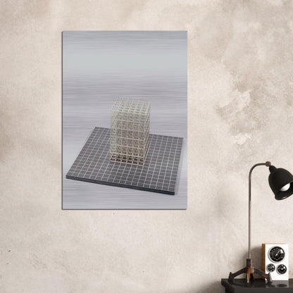 Modular cube. Base - Sol LeWitt Brushed Aluminum Print - 70x100 cm / 28x40 inches | Sol LeWitt Aluminum Print | Sol LeWitt Prints