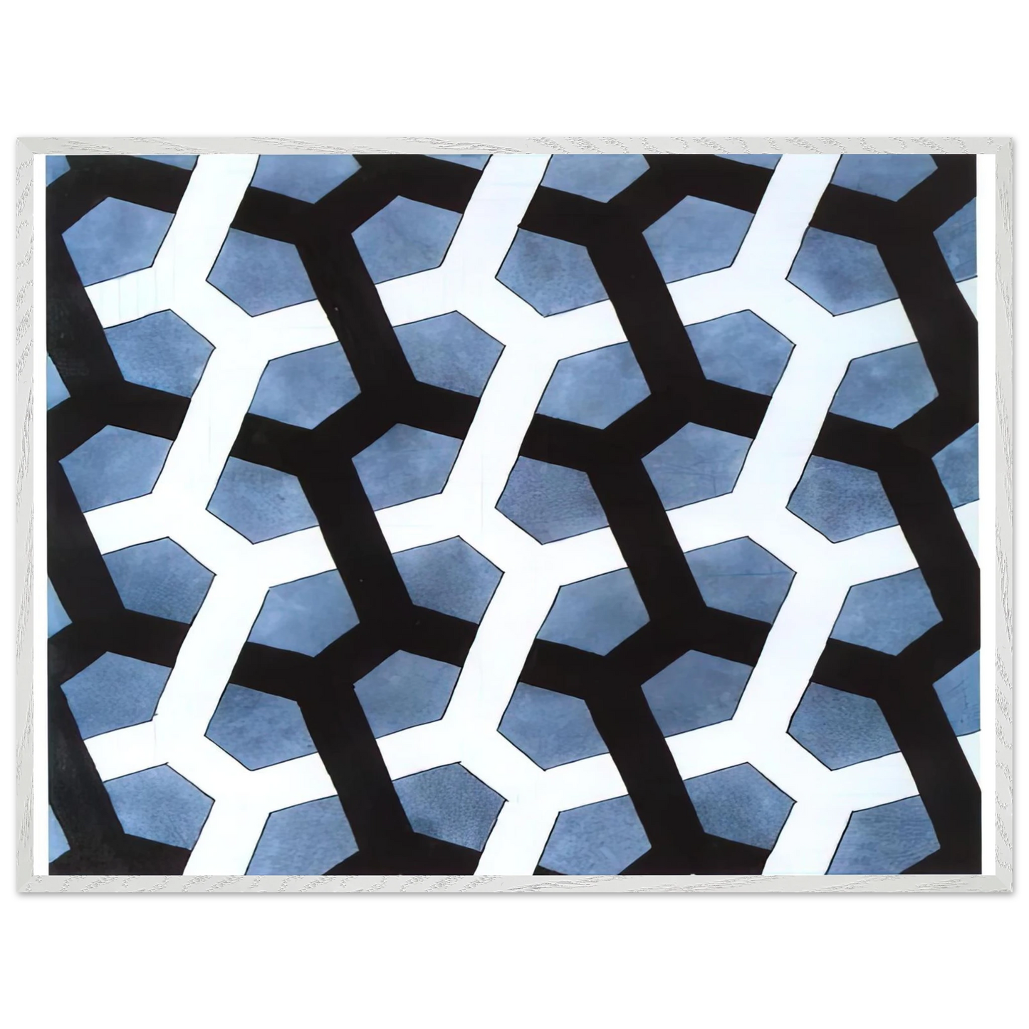 MC Escher - INTERLACED HEXAGON Wall Art - 60x80 cm / 24x32 inches - Premium Wooden Framed Poster With Fine Art Paper-canvas - White frame