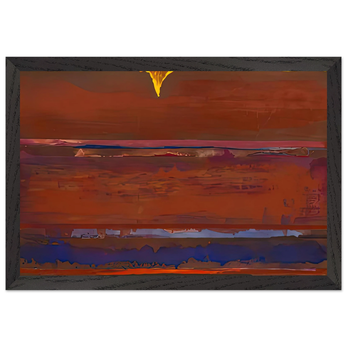 Helen Frankenthaler - Desert Pulse, 1991- Wall Art - 60x80 cm / 24x32 inches - Premium Wooden Framed Poster With Fine Art Paper-canvas - White frame