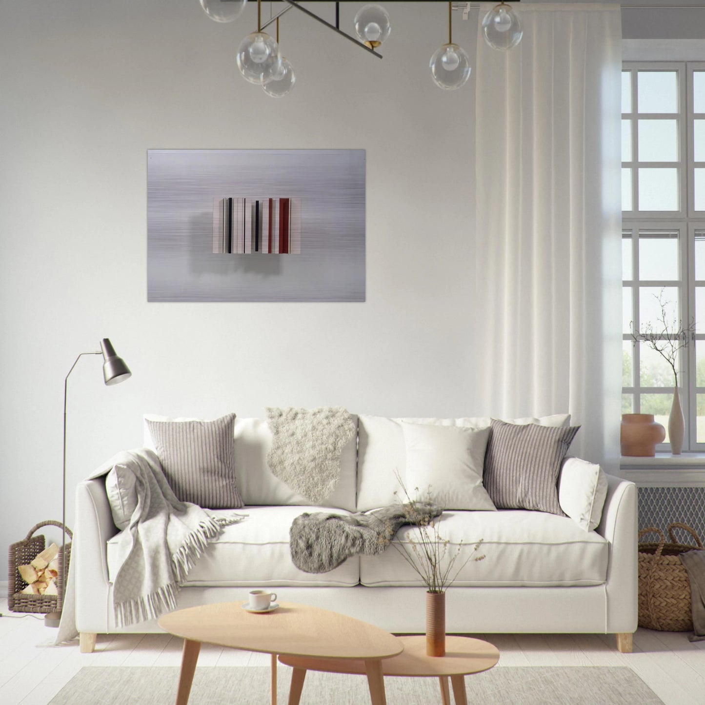 Relief Construction in White, Black and Maroon - 1963 - Victor Pasmore Brushed Aluminum Print - 70x100 cm / 28x40 inches | Victor Pasmore Aluminum Print | Victor Pasmore Prints