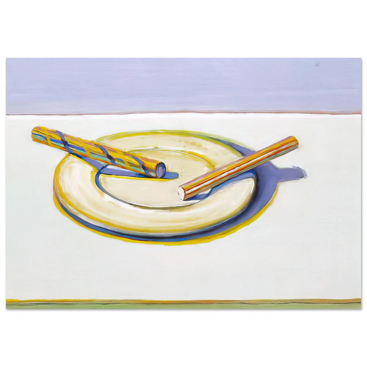 Wayne Thiebaud - Two Candy Sticks - 2004 Wall Art - 60x80 cm / 24x32 inches - Fine Art Poster - -