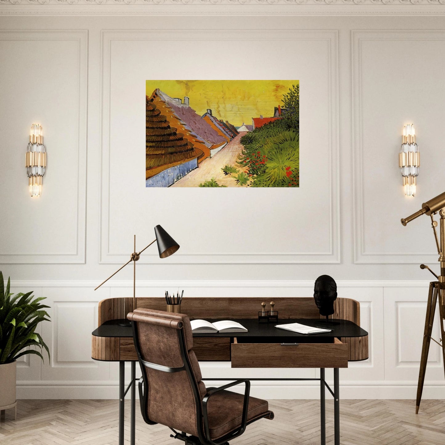 Street in Saintes-Maries - Vincent van Gogh Brushed Aluminum Print - 70x100 cm / 28x40 inches | Vincent van Gogh Aluminum Print | Vincent van Gogh Prints