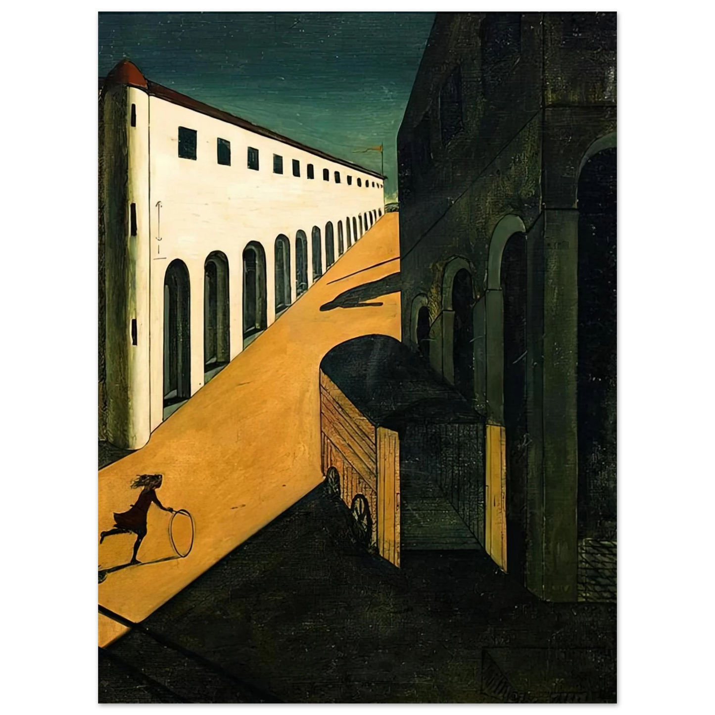 Giorgio de Chirico - MYSTERY AND MELANCHOLY OF A STREET 1914  75x100 cm / 30x40inches Fine Art Poster