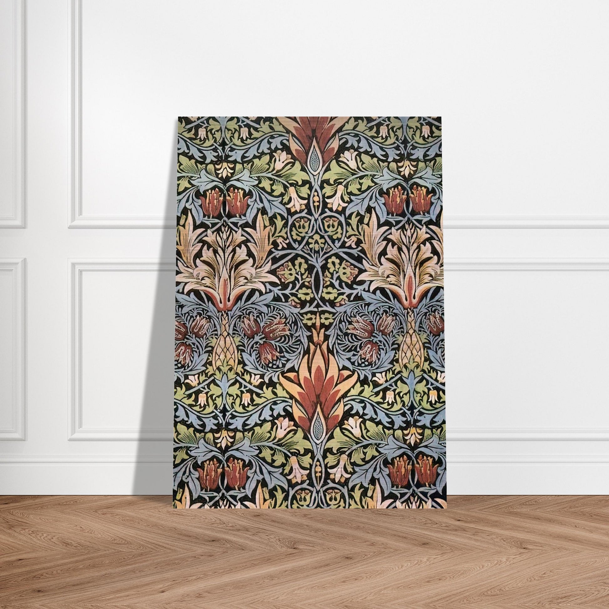 SNAKESHEAD PRINTED TEXTILE 1876 - William Morris Brushed Aluminum Print - 70x100 cm / 28x40 inches | William Morris Aluminum Print | William Morris Prints