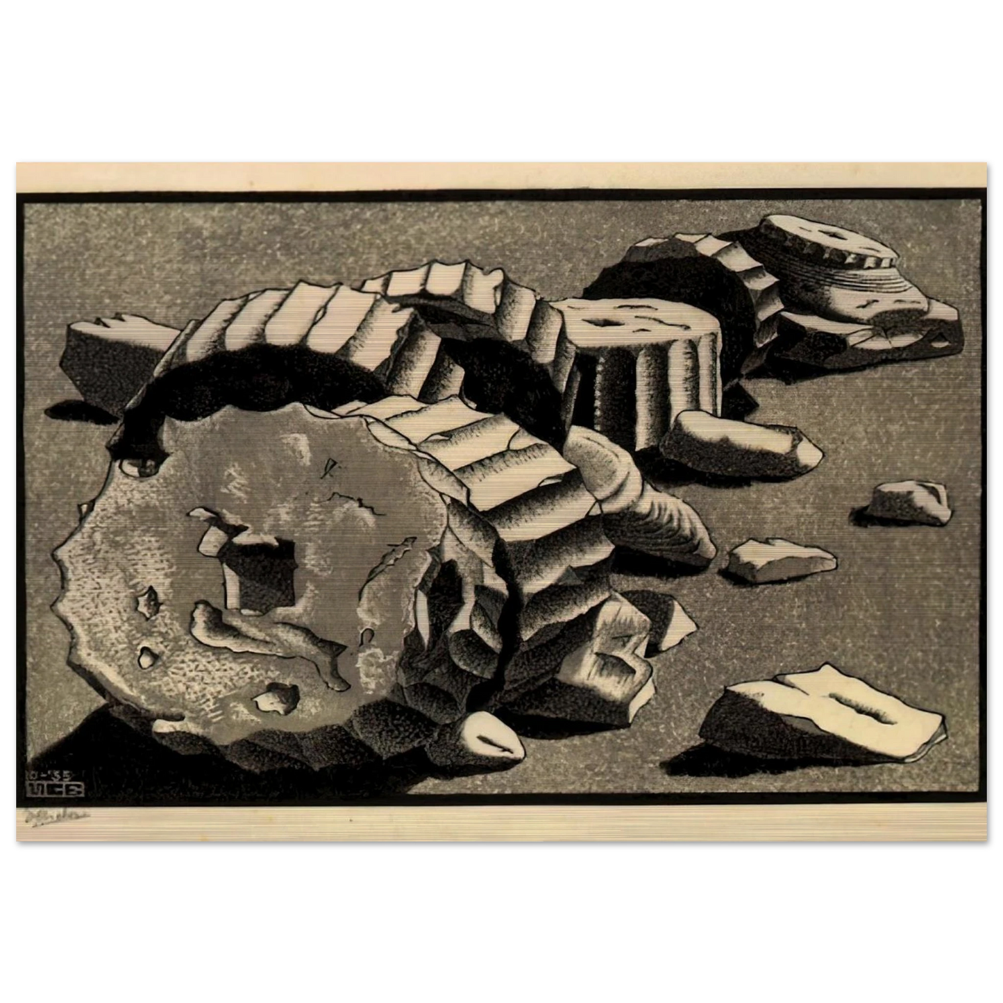 SELINUNTE SICILY OCTOBER 1935 1935 - MC Escher Brushed Aluminum Print - 70x100 cm / 28x40 inches | MC Escher Aluminum Print | MC Escher Prints