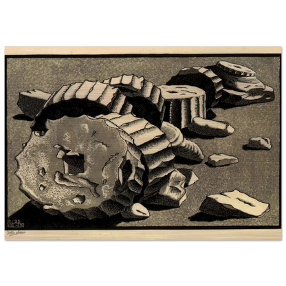 SELINUNTE SICILY OCTOBER 1935 1935 - MC Escher Brushed Aluminum Print - 70x100 cm / 28x40 inches | MC Escher Aluminum Print | MC Escher Prints