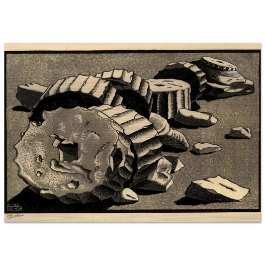 SELINUNTE SICILY OCTOBER 1935 1935 - MC Escher Brushed Aluminum Print - 70x100 cm / 28x40 inches | MC Escher Aluminum Print | MC Escher Prints