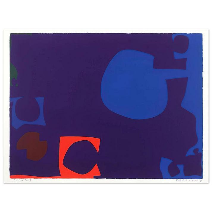 Patrick Heron - Blue and Deep Violet with Orange, Brown and Green - 1970  75x100 cm / 30x40inches Fine Art Poster