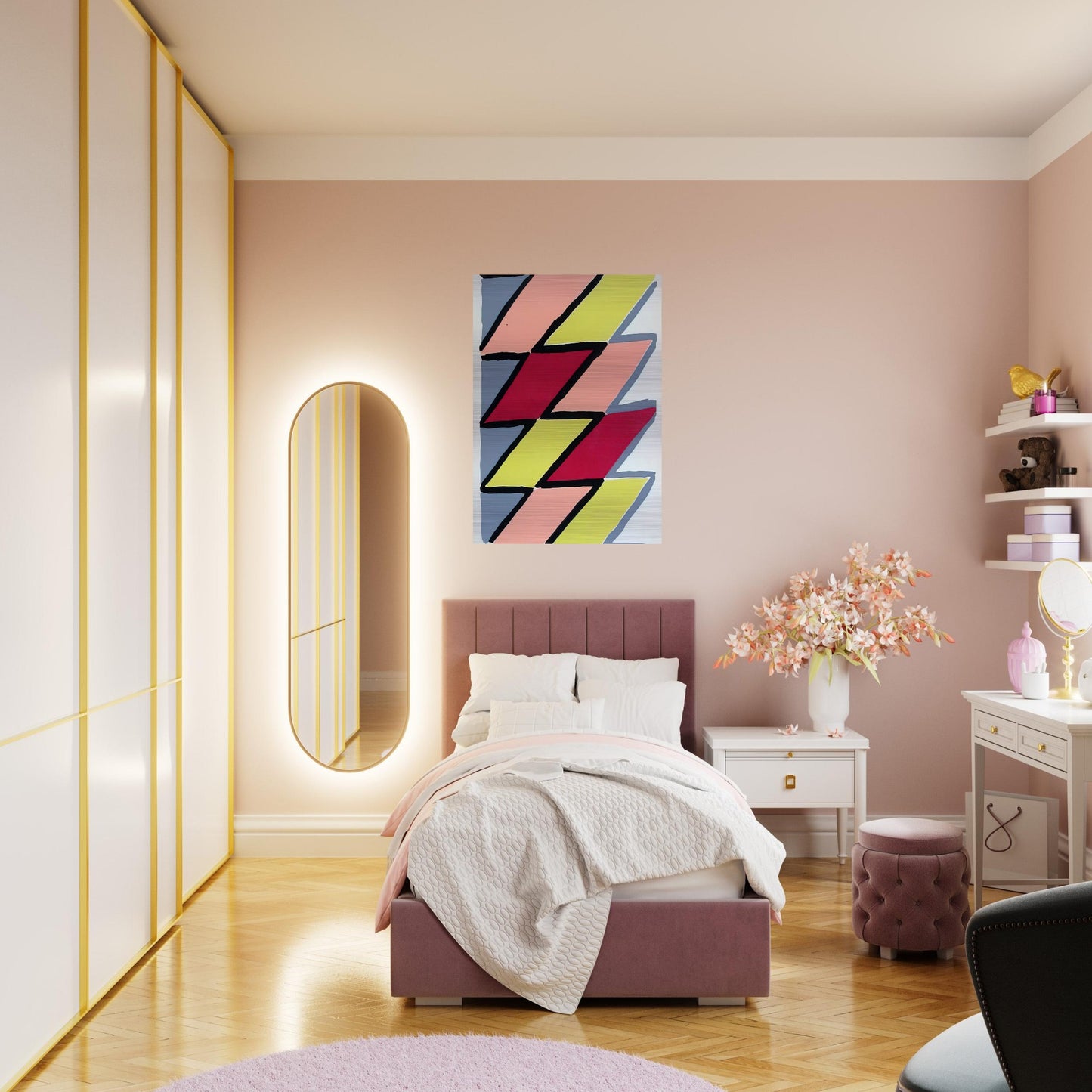 COMPOSITION 22 - Sonia Delaunay Brushed Aluminum Print - 70x100 cm / 28x40 inches | Sonia Delaunay Aluminum Print | Sonia Delaunay Prints