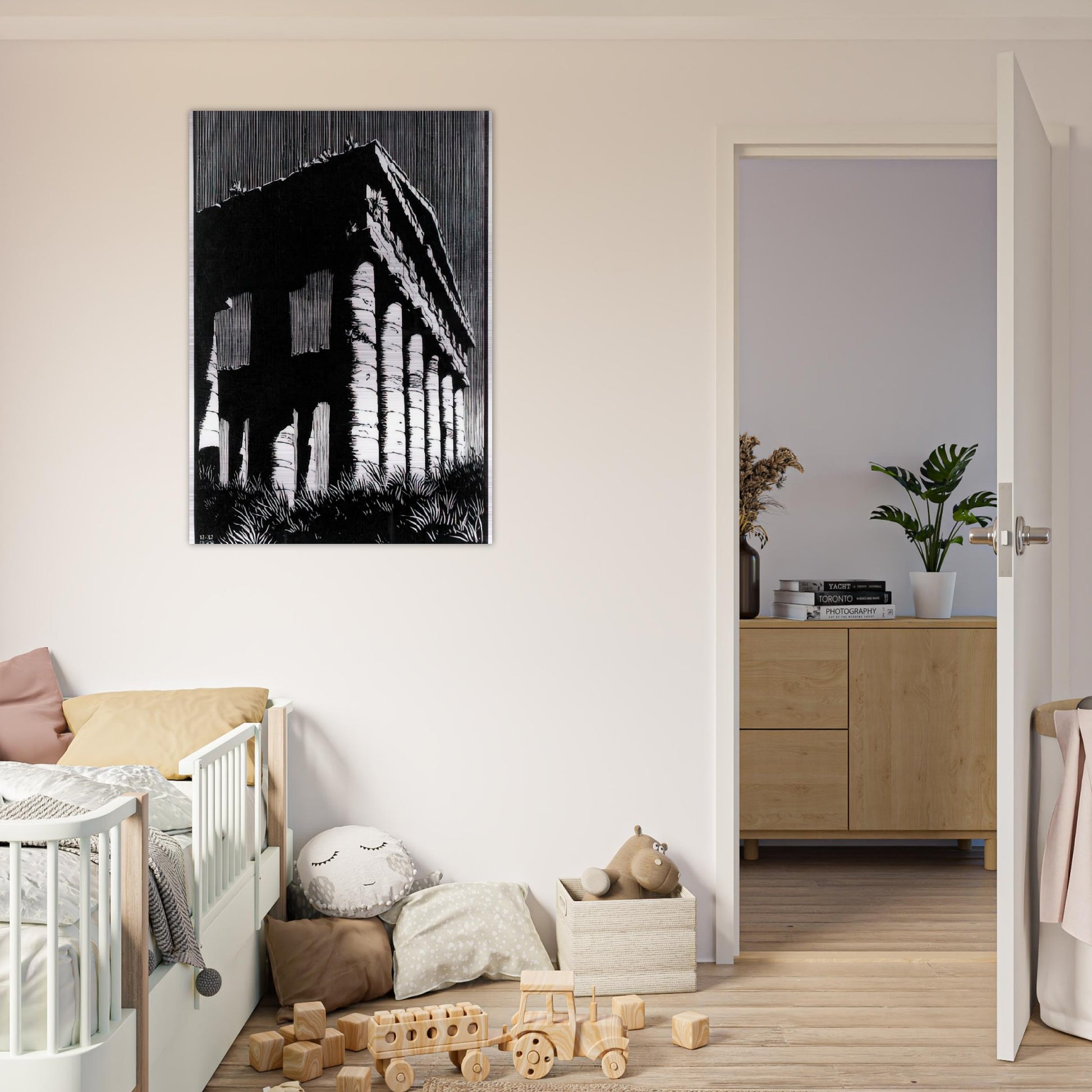 TEMPLE OF SEGESTE SICILY - MC Escher Brushed Aluminum Print - 70x100 cm / 28x40 inches | MC Escher Aluminum Print | MC Escher Prints