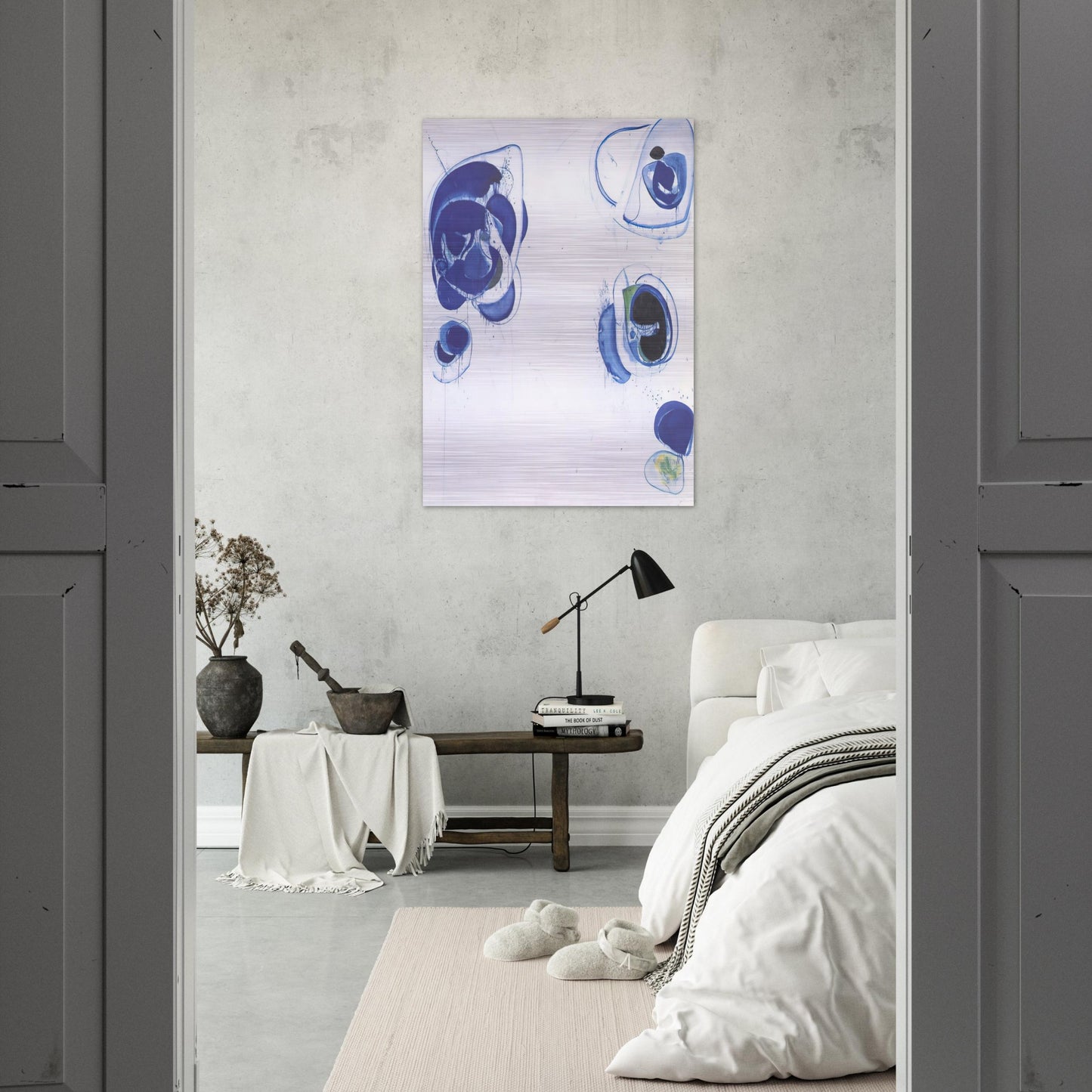 Blue Balls VII - Sam Francis Brushed Aluminum Print - 70x100 cm / 28x40 inches | Sam Francis Aluminum Print | Sam Francis Prints