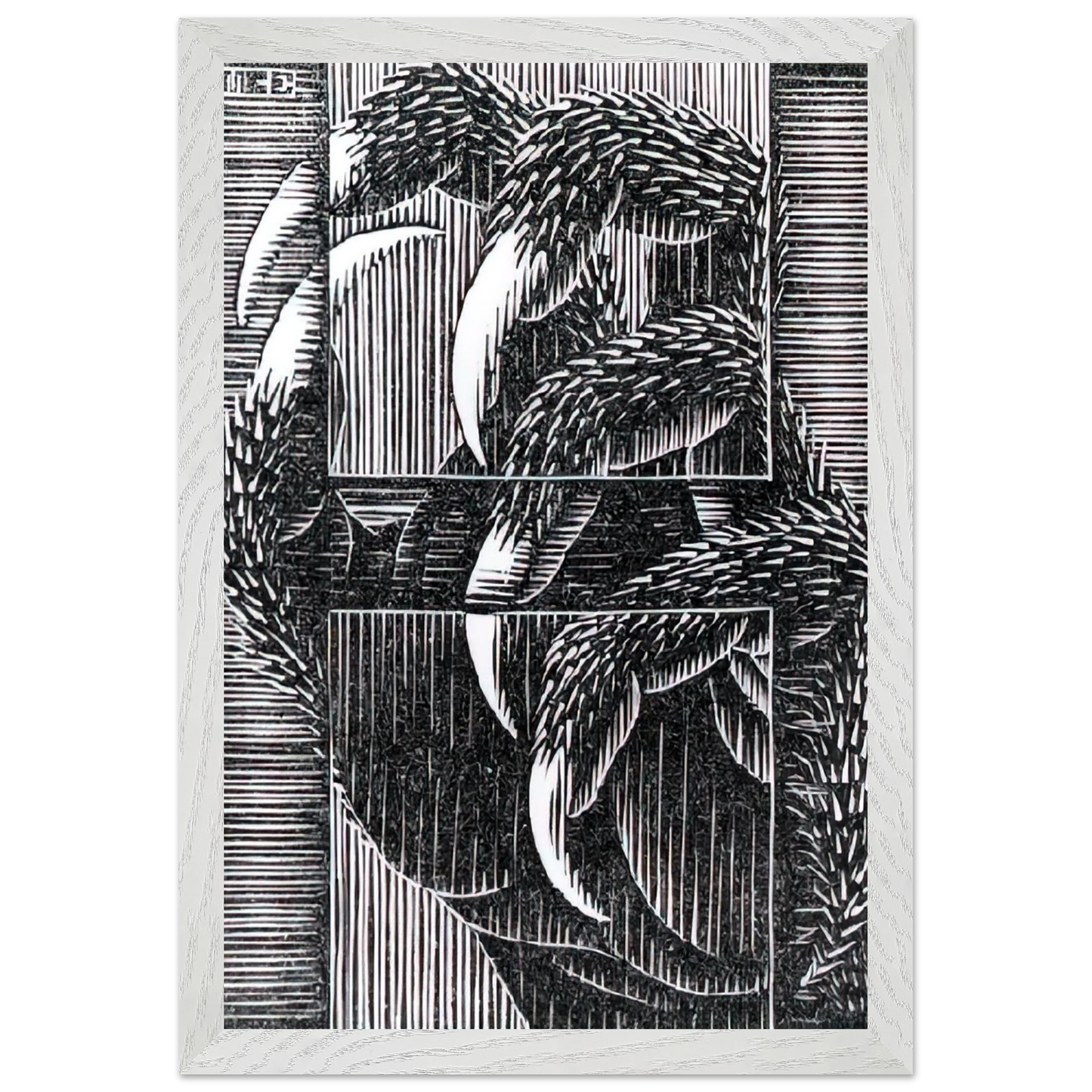 MC Escher - ESCHER (13) Wall Art - 30x40 cm / 12x16 inches - Premium Wooden Framed Poster With Fine Art Paper-canvas - Black frame