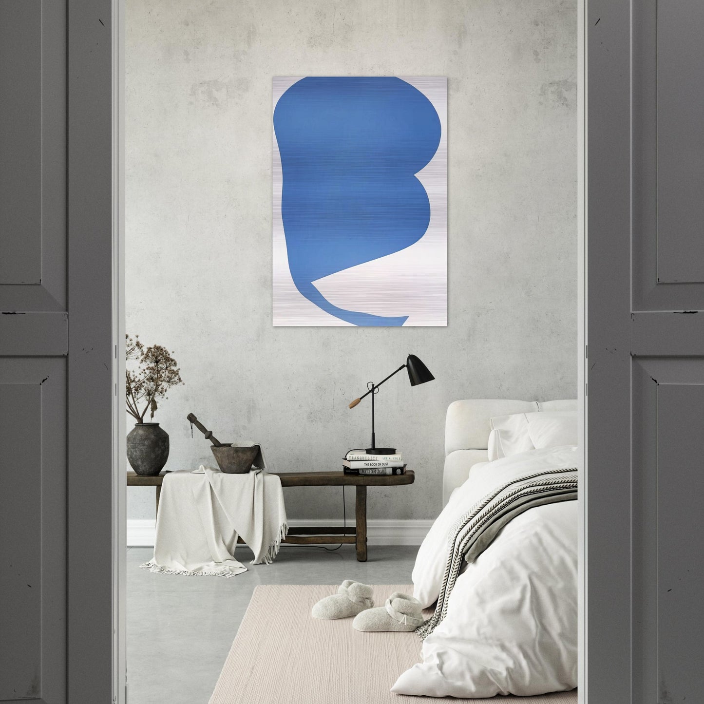 Blue on White - Ellsworth Kelly Brushed Aluminum Print - 70x100 cm / 28x40 inches | Ellsworth Kelly Aluminum Print | Ellsworth Kelly Prints