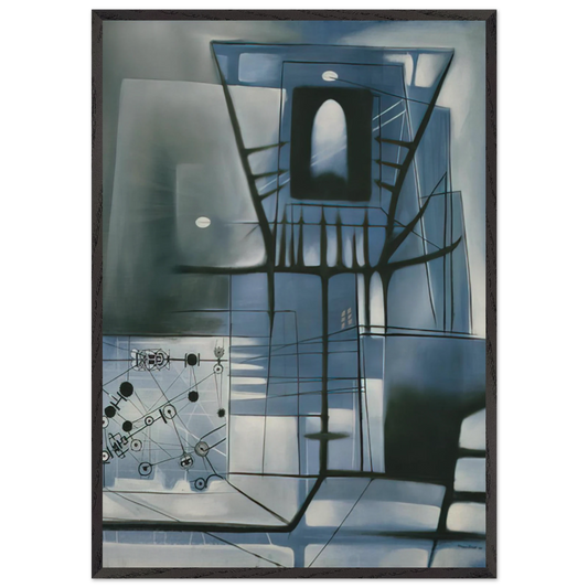 A Time for Fear - 1949 - Jimmy Ernst 70x100 cm / 28x40 inches Framed Art Print – Black Wooden Frame