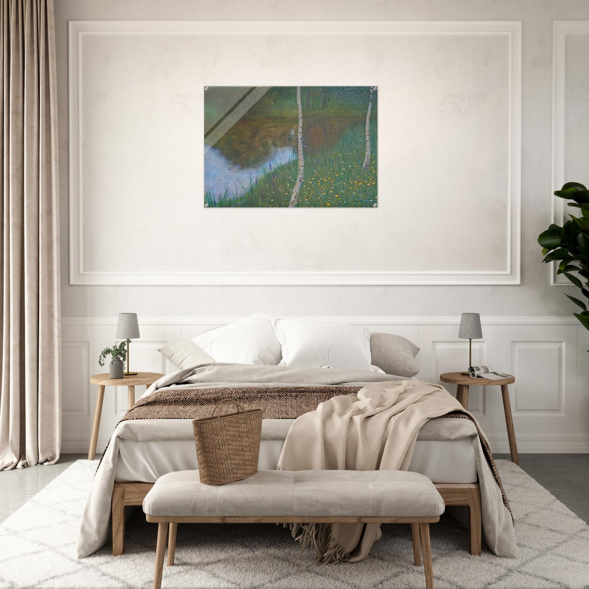 LAKESIDE WITH BIRCH TREES 1901 - Gustav Klimt Acrylic Print - 70x100 cm / 28x40″ inches
