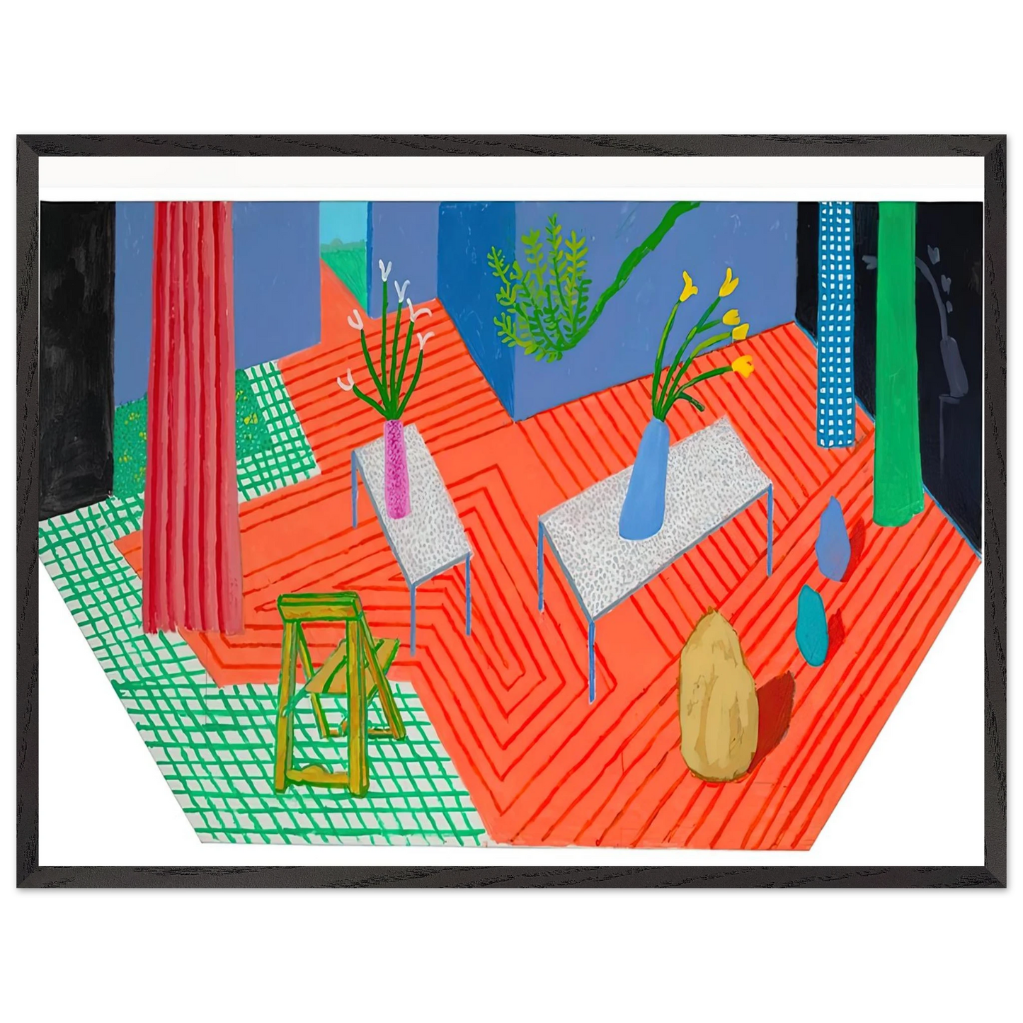 David Hockney - David Hockney Wall art - 13x18 cm / 5x7 inches - Premium Wooden Framed Poster With Fine Art Paper-canvas - Wood frame