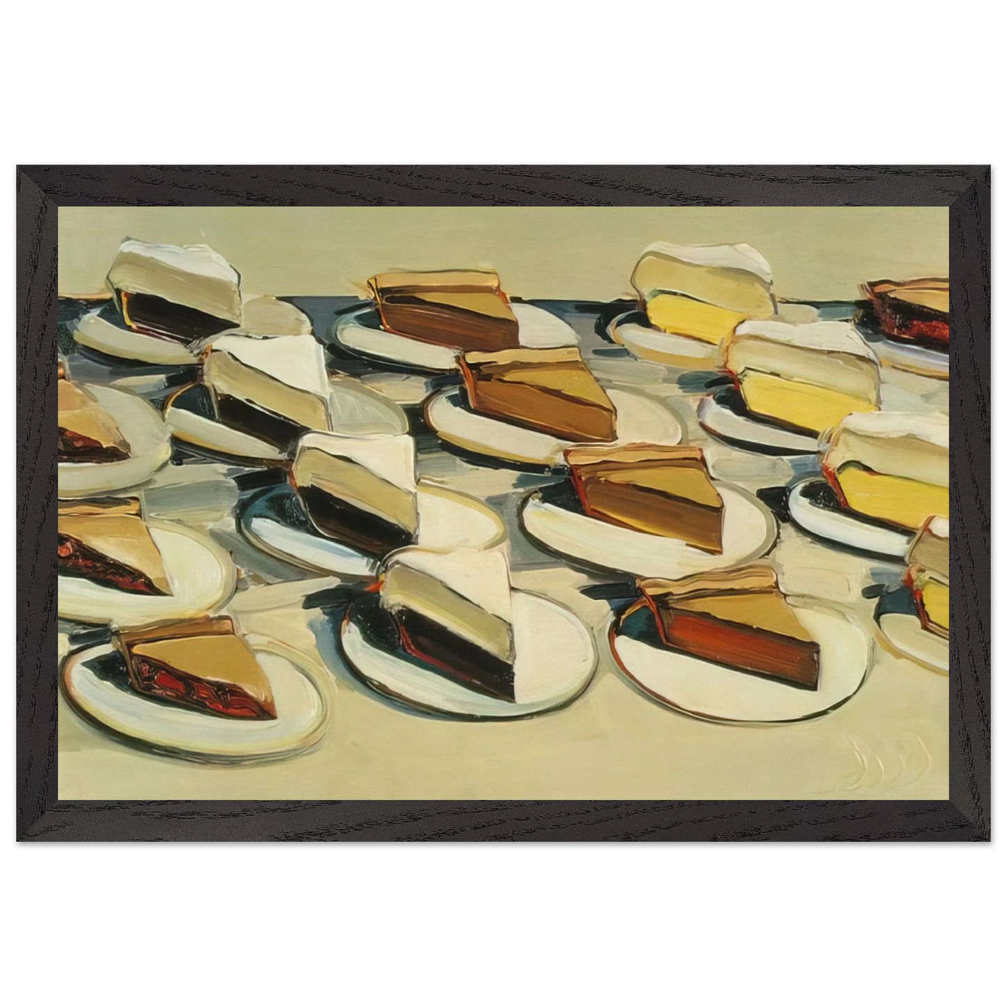 Wayne Thiebaud - Pies, Pies, Pies - 1961 Wall Art - 30x40 cm / 12x16 inches - Fine Art Poster-canvas - -