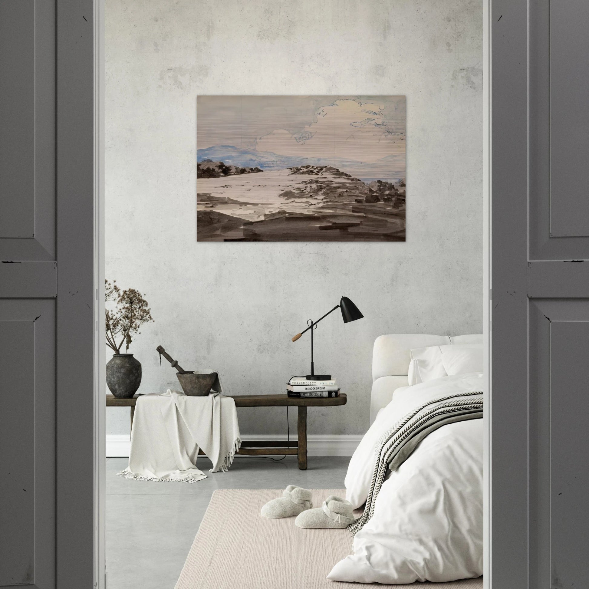 Sheep Pasture, Cornish, New Hampshire - Maxfield Parrish Brushed Aluminum Print - 70x100 cm / 28x40 inches | Maxfield Parrish Aluminum Print | Maxfield Parrish Prints