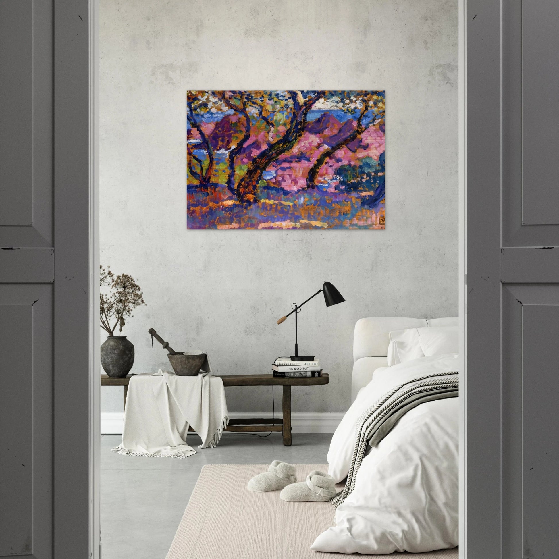IN THE SHADE OF THE PINES STUDY 1905 - Theo van Rysselberghe Brushed Aluminum Print - 70x100 cm / 28x40 inches | Theo van Rysselberghe Aluminum Print | Theo van Rysselberghe Prints