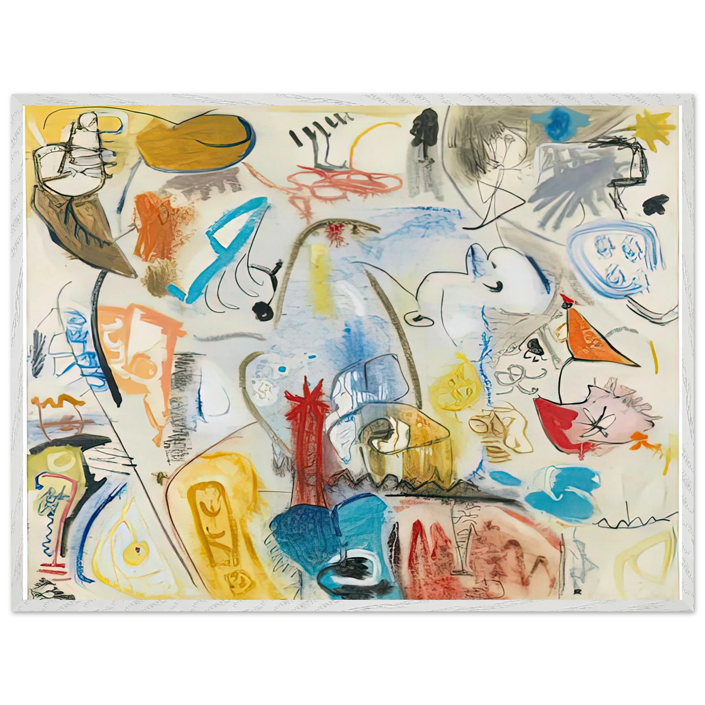 Helen Frankenthaler - Circus Landscape, 1951- Wall Art - 30x40 cm / 12x16 inches - Premium Wooden Framed Poster With Fine Art Paper-canvas - White frame