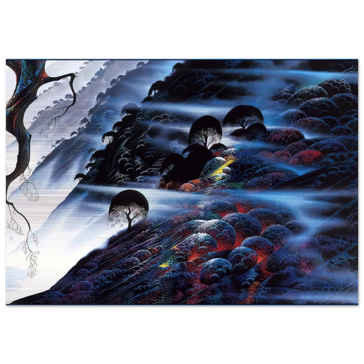Blue Light - Eyvind Earle Brushed Aluminum Print - 70x100 cm / 28x40 inches | Eyvind Earle Aluminum Print | Eyvind Earle Prints