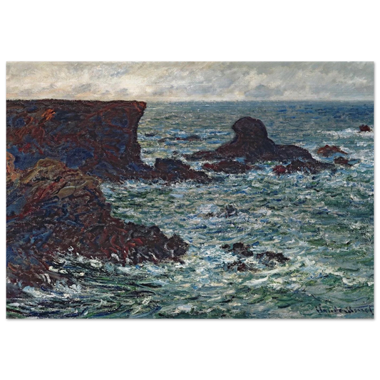 Rocks at Port Coton, the Lion Rock - claude monet Brushed Aluminum Print - 70x100 cm / 28x40 inches | claude monet Aluminum Print | claude monet Prints