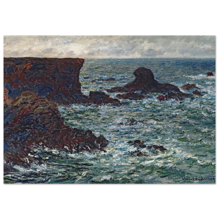 Rocks at Port Coton, the Lion Rock - claude monet Brushed Aluminum Print - 70x100 cm / 28x40 inches | claude monet Aluminum Print | claude monet Prints