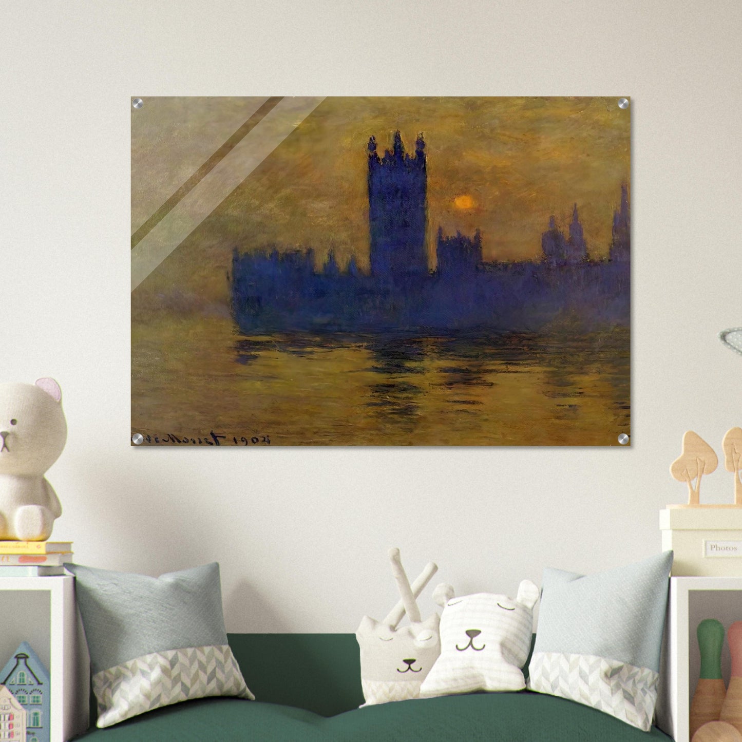 Houses of Parliament, Sunset 02 - claude monet Acrylic Print - 70x100 cm / 28x40″ inches