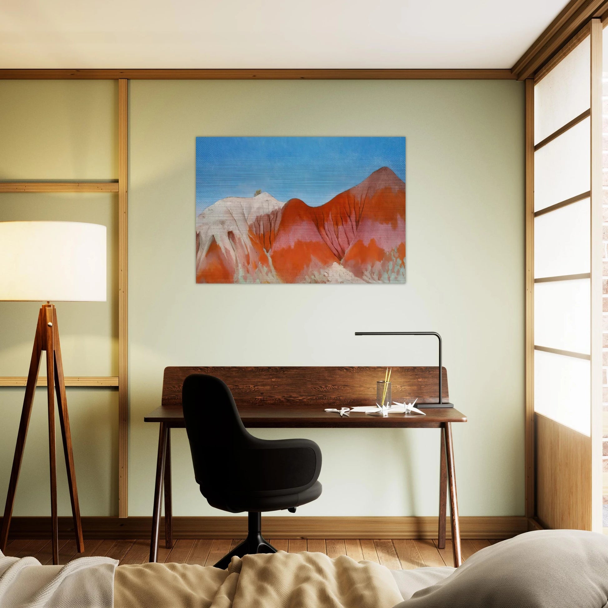 Series near abiquiu, New Mexico - Hills to the left - Georgia O'Keeffe Brushed Aluminum Print - 70x100 cm / 28x40 inches | Georgia O'Keeffe Aluminum Print | Georgia O'Keeffe Prints